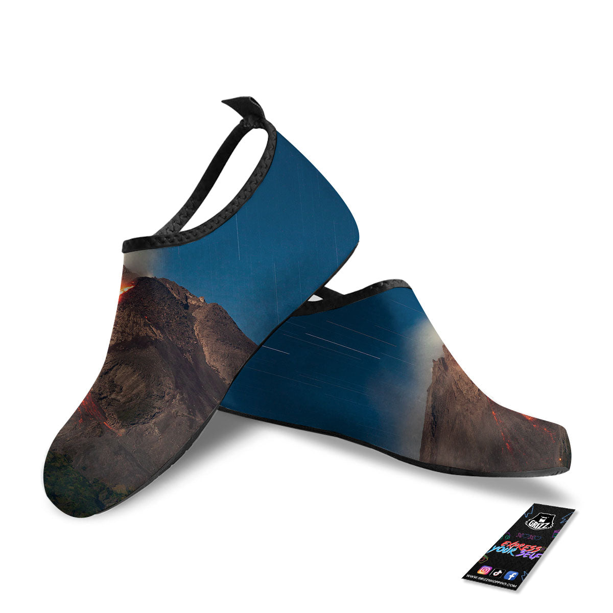 Mountain Volcanic Print Water Shoes-grizzshop