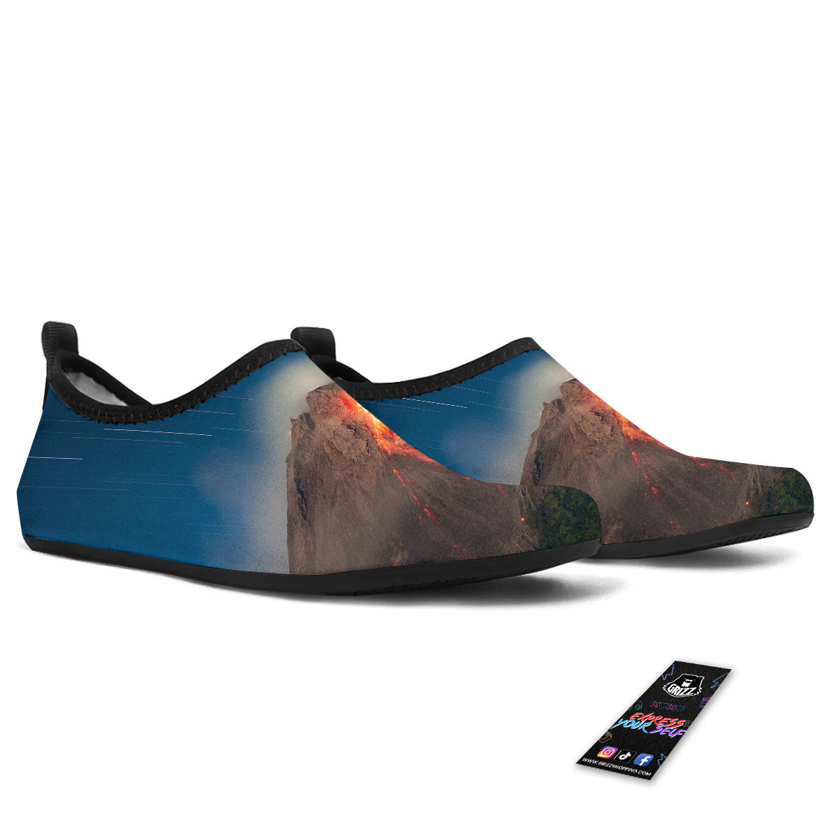 Mountain Volcanic Print Water Shoes-grizzshop