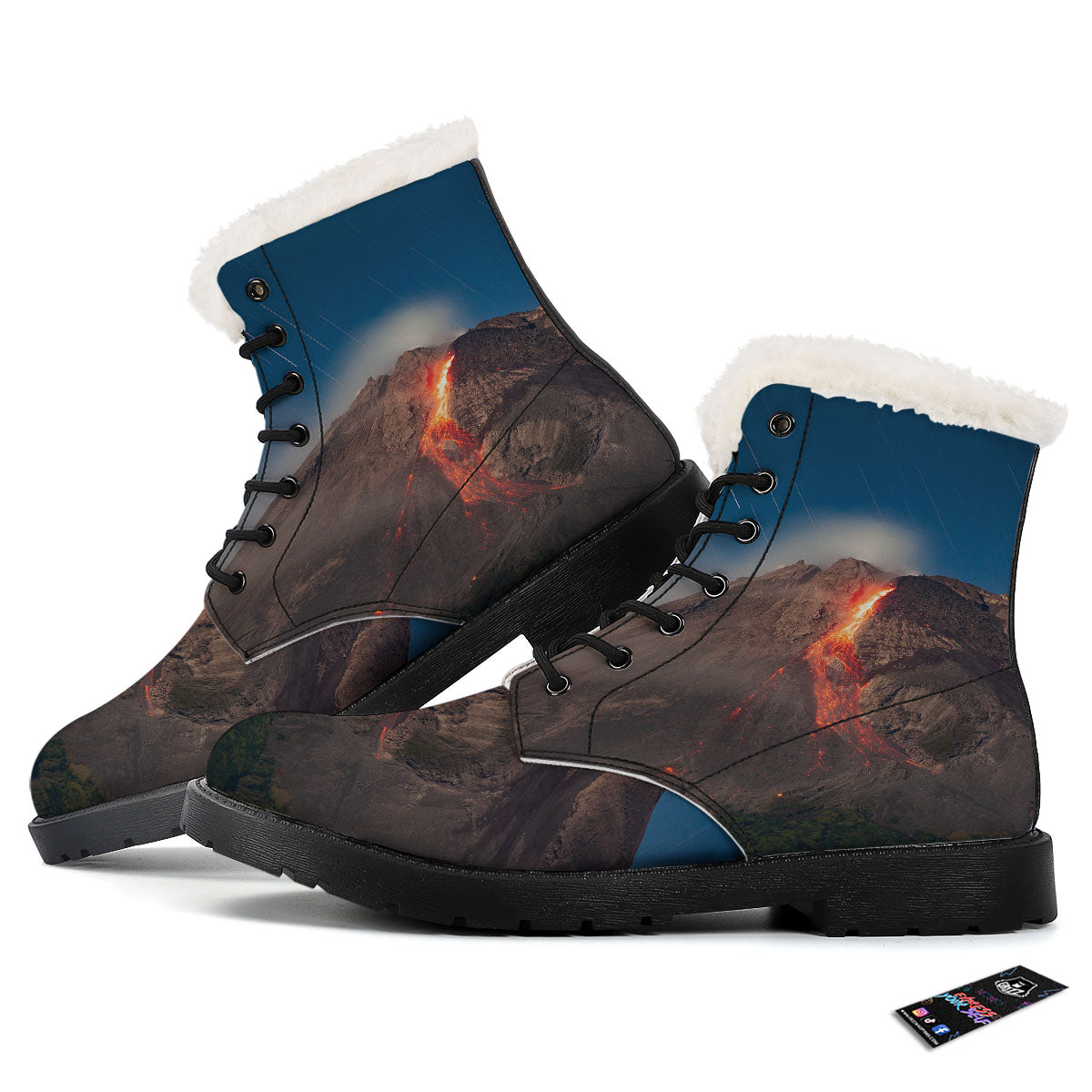 Mountain Volcanic Print Winter Boots-grizzshop