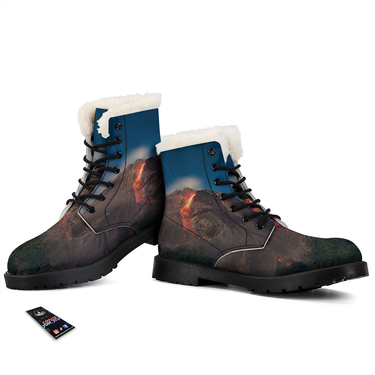 Mountain Volcanic Print Winter Boots-grizzshop