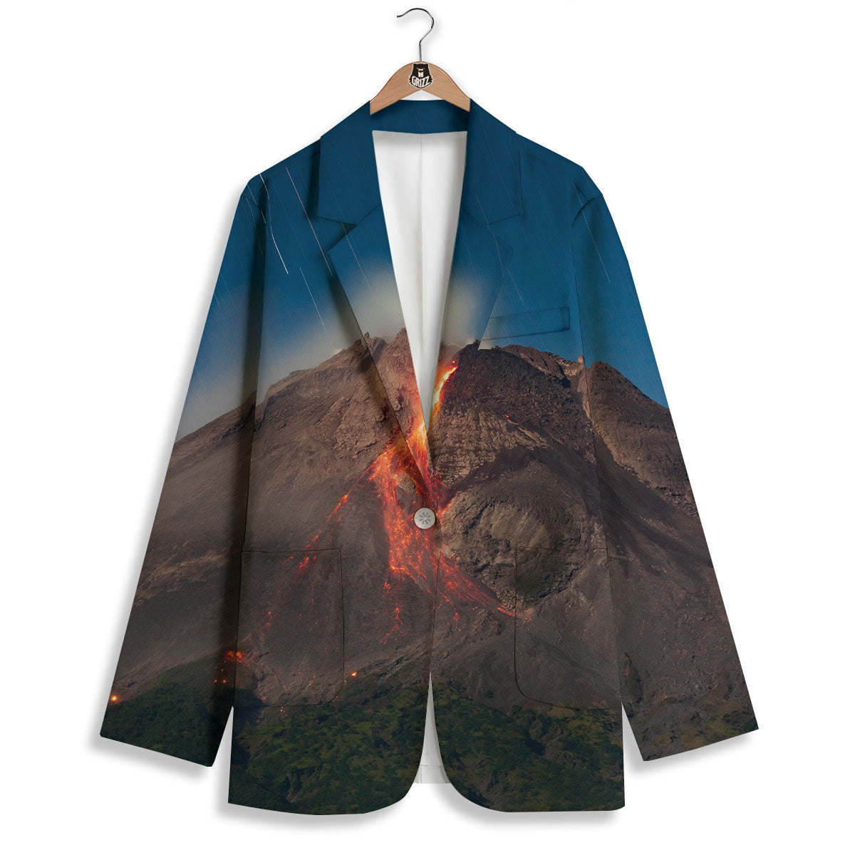 Mountain Volcanic Print Women's Blazer-grizzshop