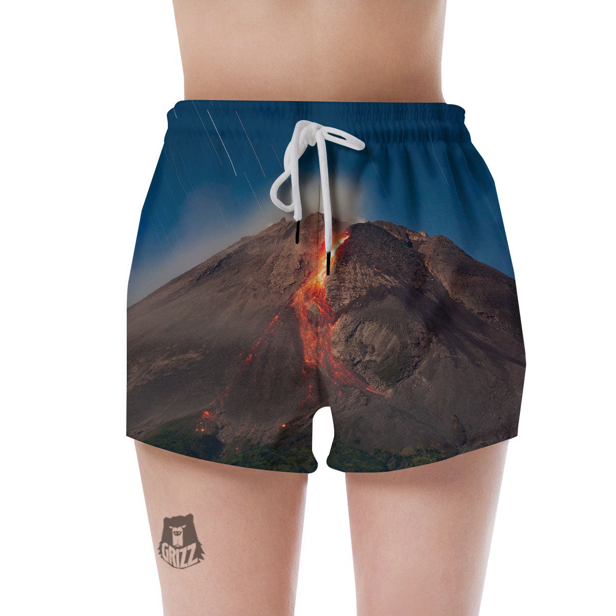 Mountain Volcanic Print Women's Shorts-grizzshop