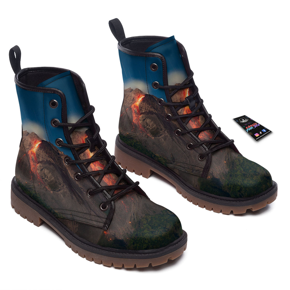 Mountain Volcanic Print Work Boots-grizzshop