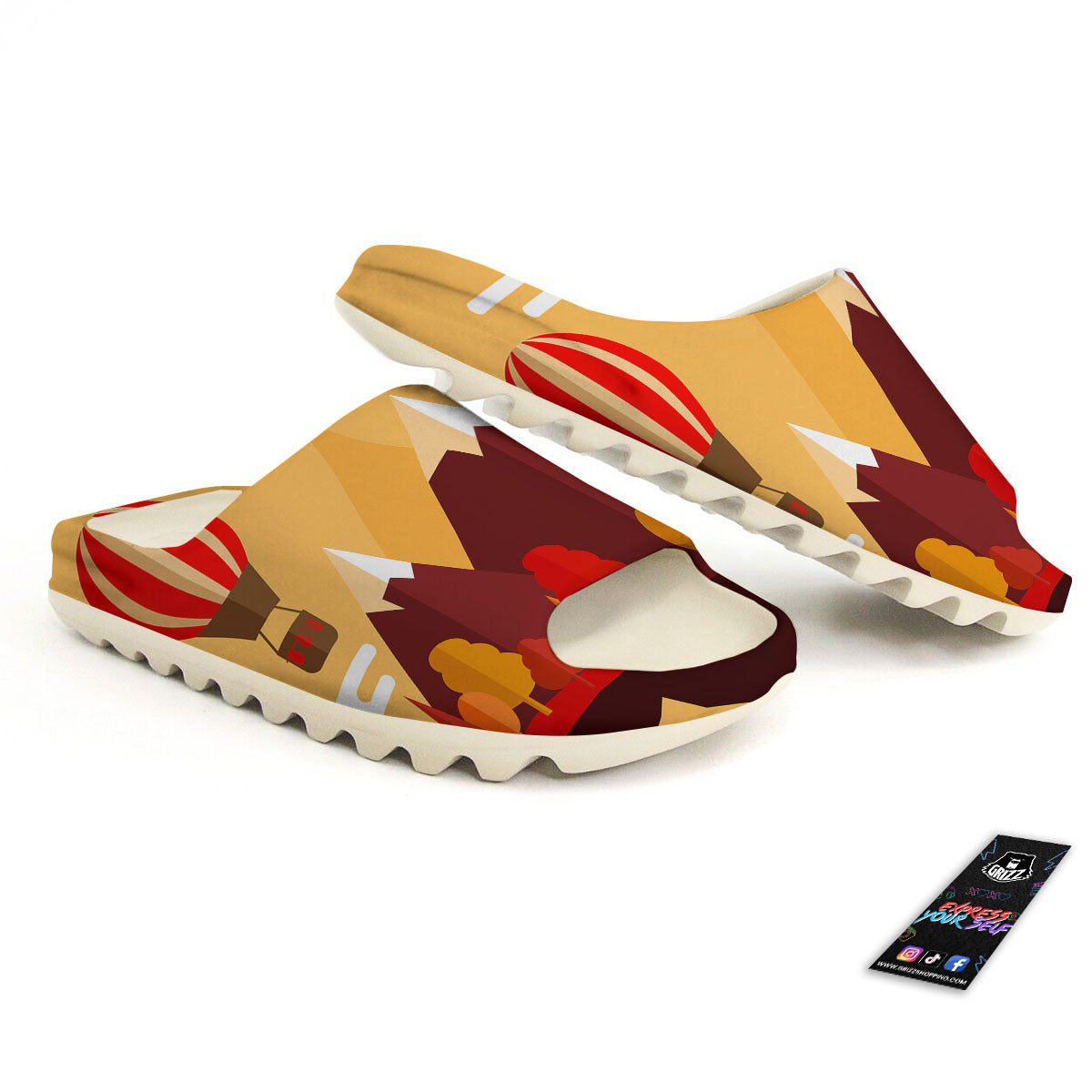 Mountain Autumn Print Sandals-grizzshop
