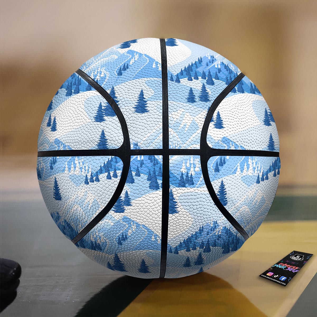 Music Note Black And White Print Pattern Basketball