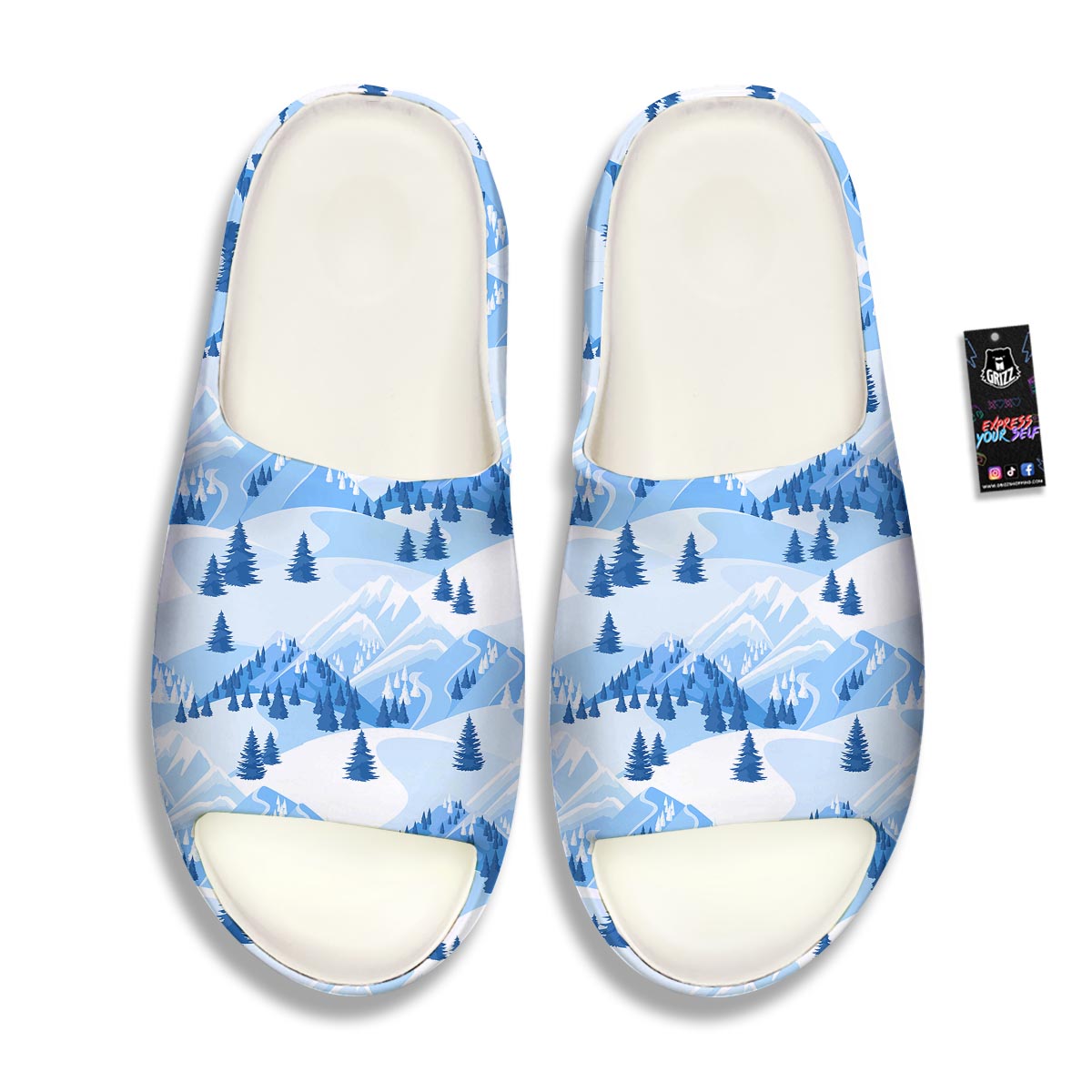 Mountain Skiing Print Pattern Sandals-grizzshop