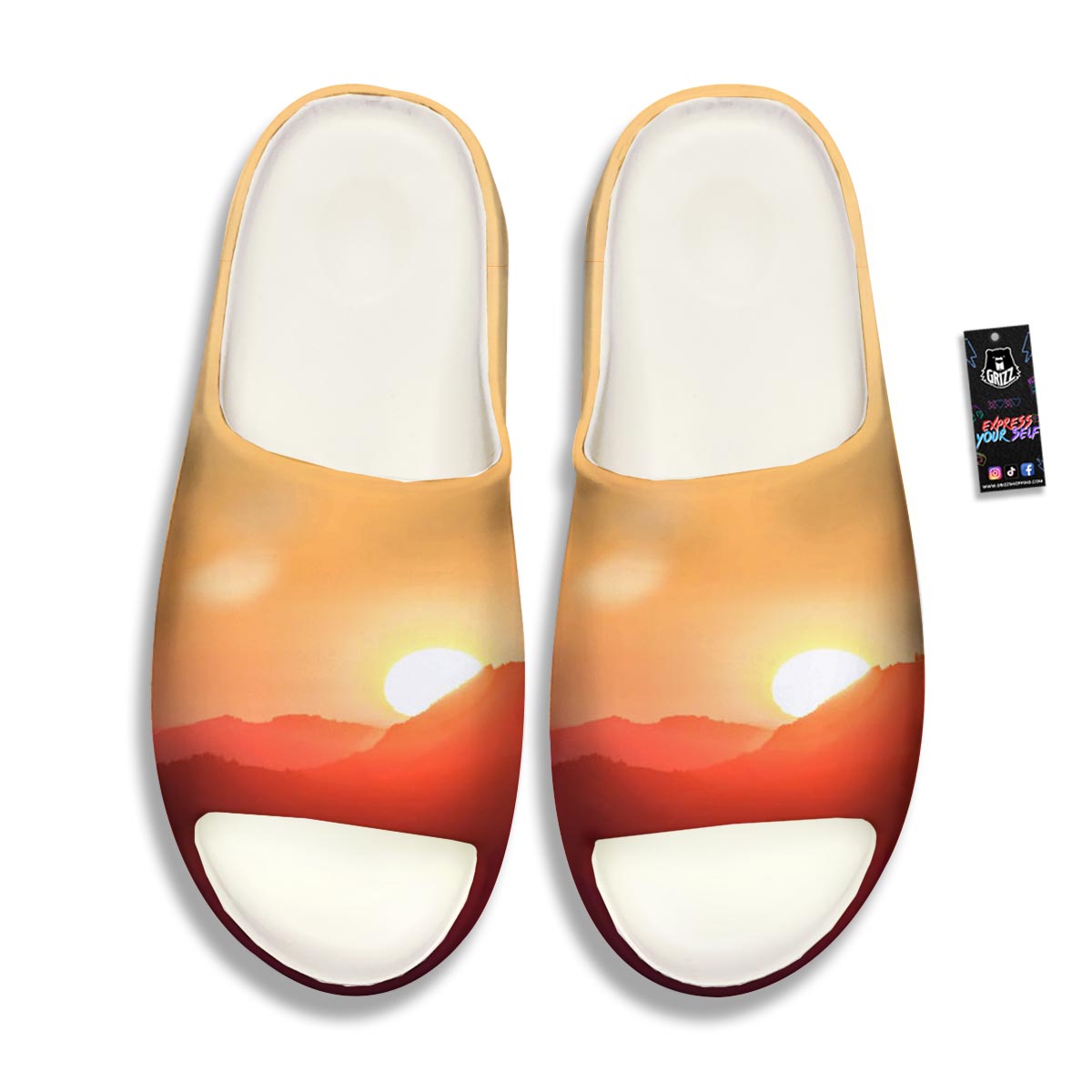 Mountain Sunrise Print Sandals-grizzshop
