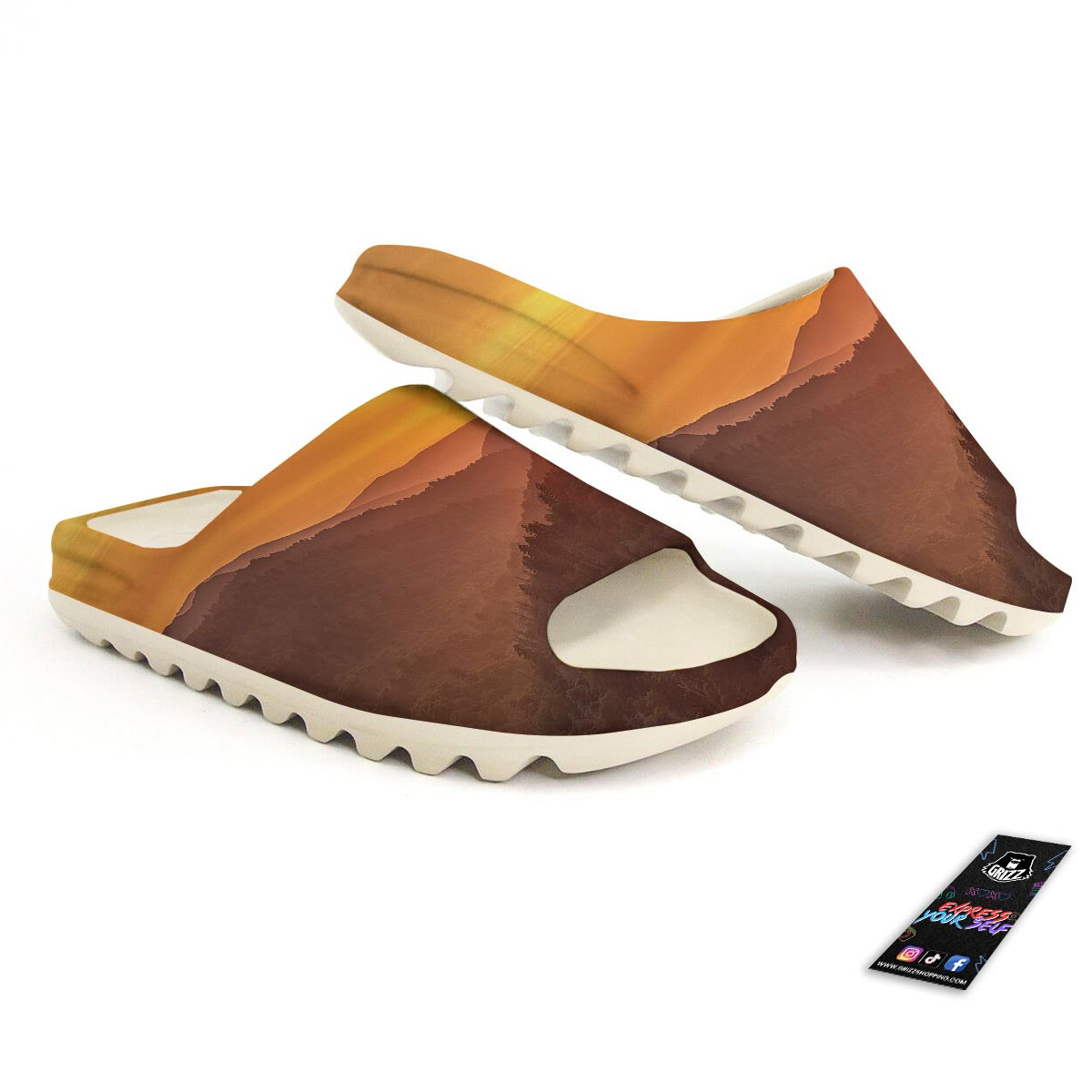 Mountain Sunset Print Sandals-grizzshop