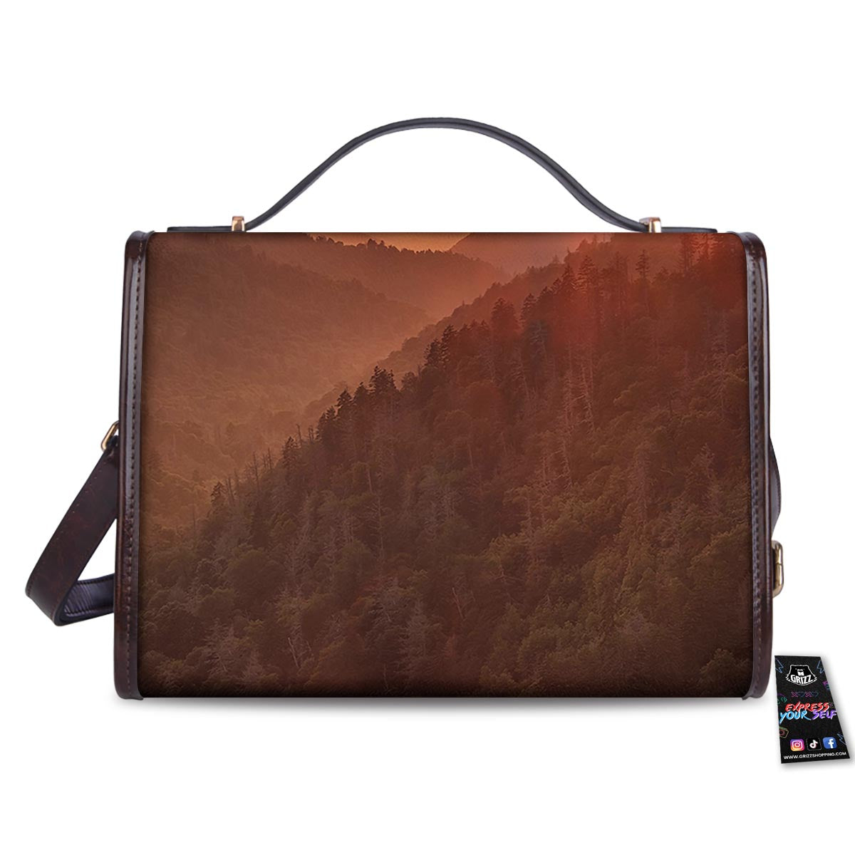 Mountain Sunset Print Women's Satchel Bag