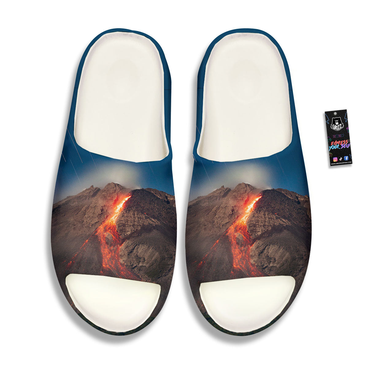 Mountain Volcanic Print Sandals-grizzshop
