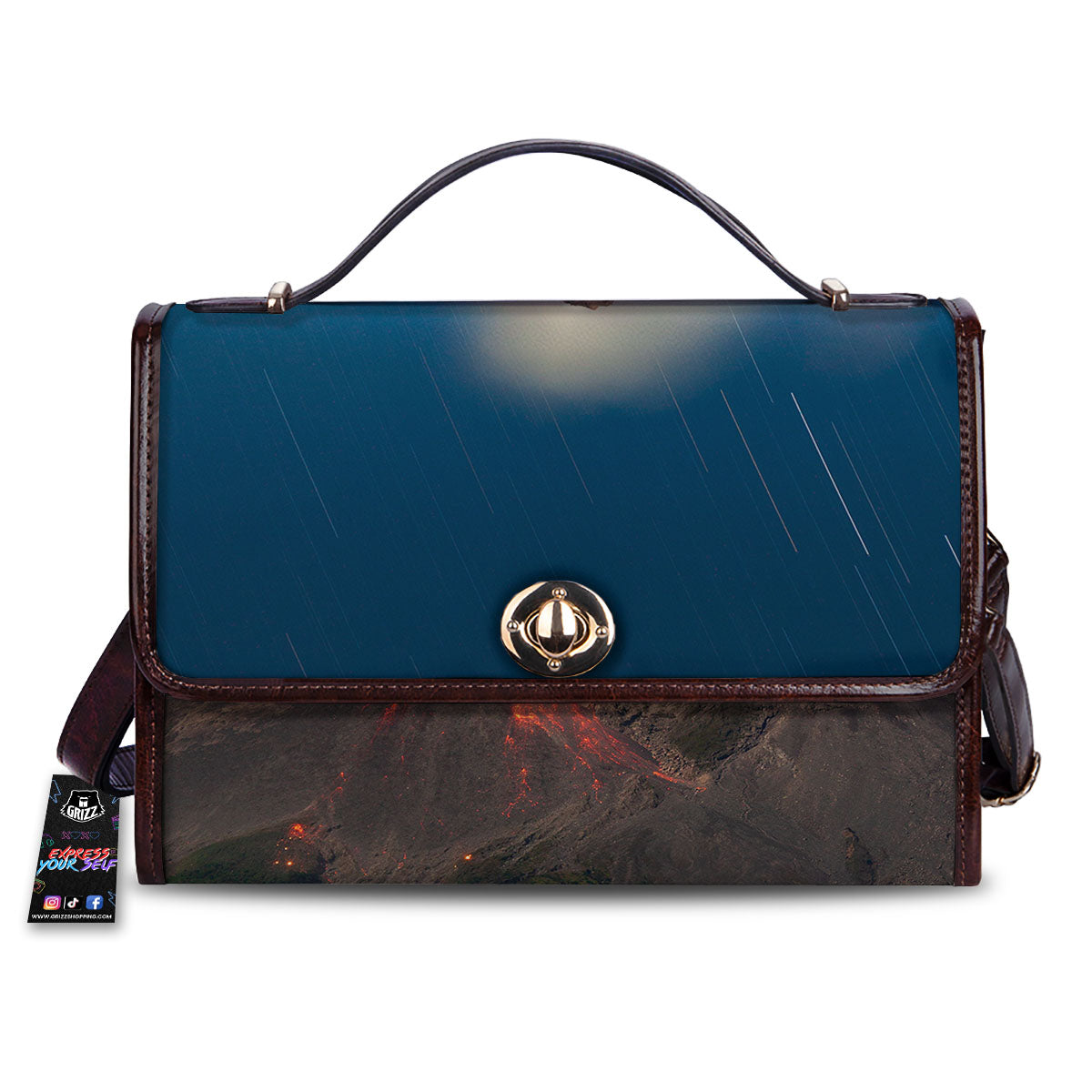 Mountain Volcanic Print Women's Satchel Bag