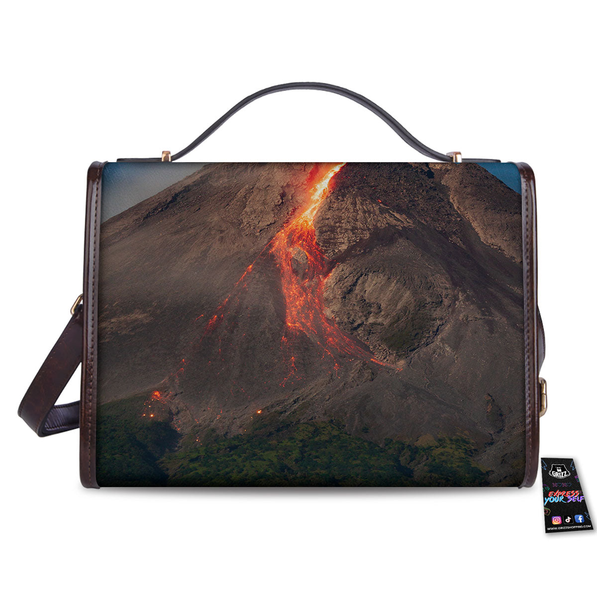 Mountain Volcanic Print Women's Satchel Bag