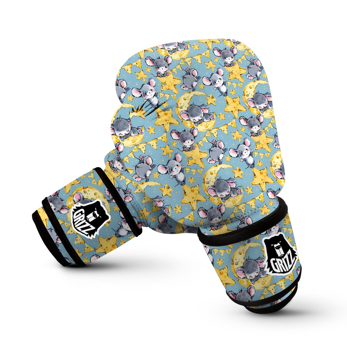 Mouse Cheese Pattern Print Boxing Gloves-grizzshop