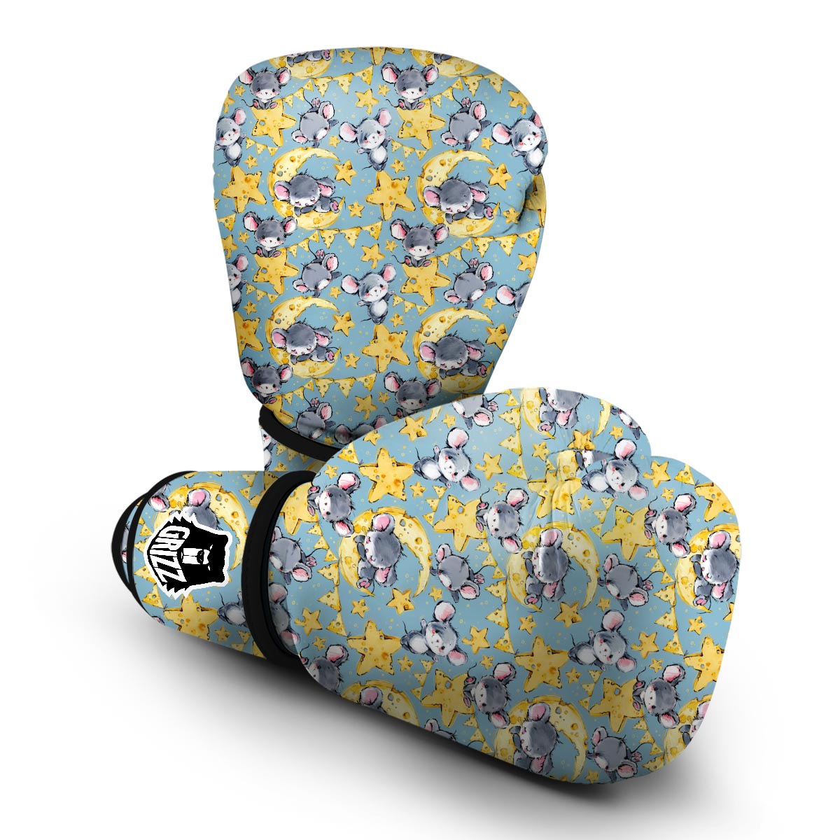 Mouse Cheese Pattern Print Boxing Gloves-grizzshop