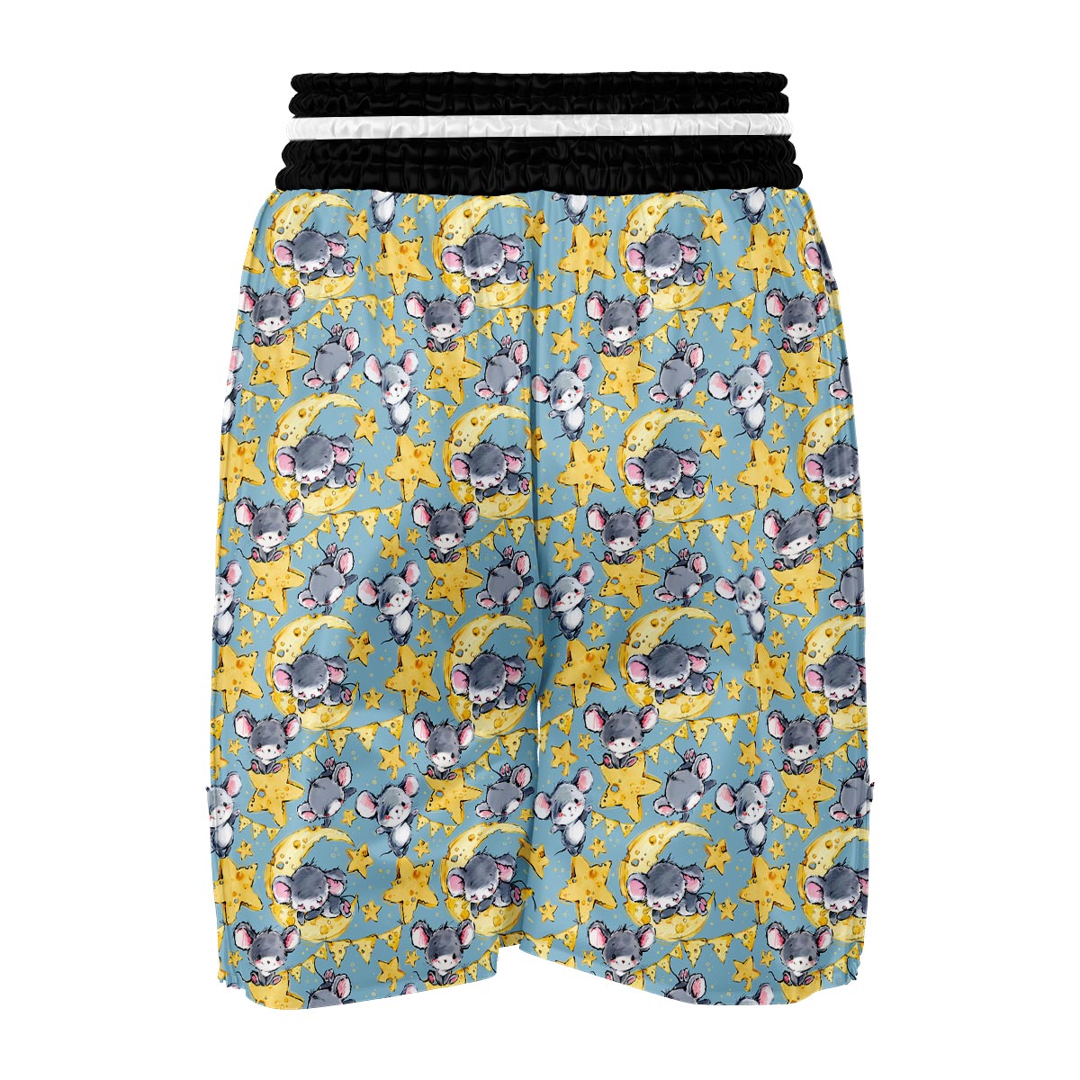 Mouse Cheese Pattern Print Boxing Shorts-grizzshop