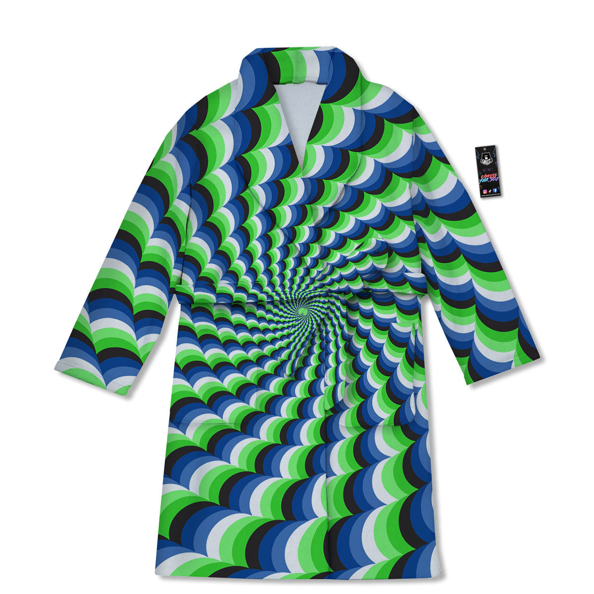 Moving Illusion Optical Green Bathrobe-grizzshop