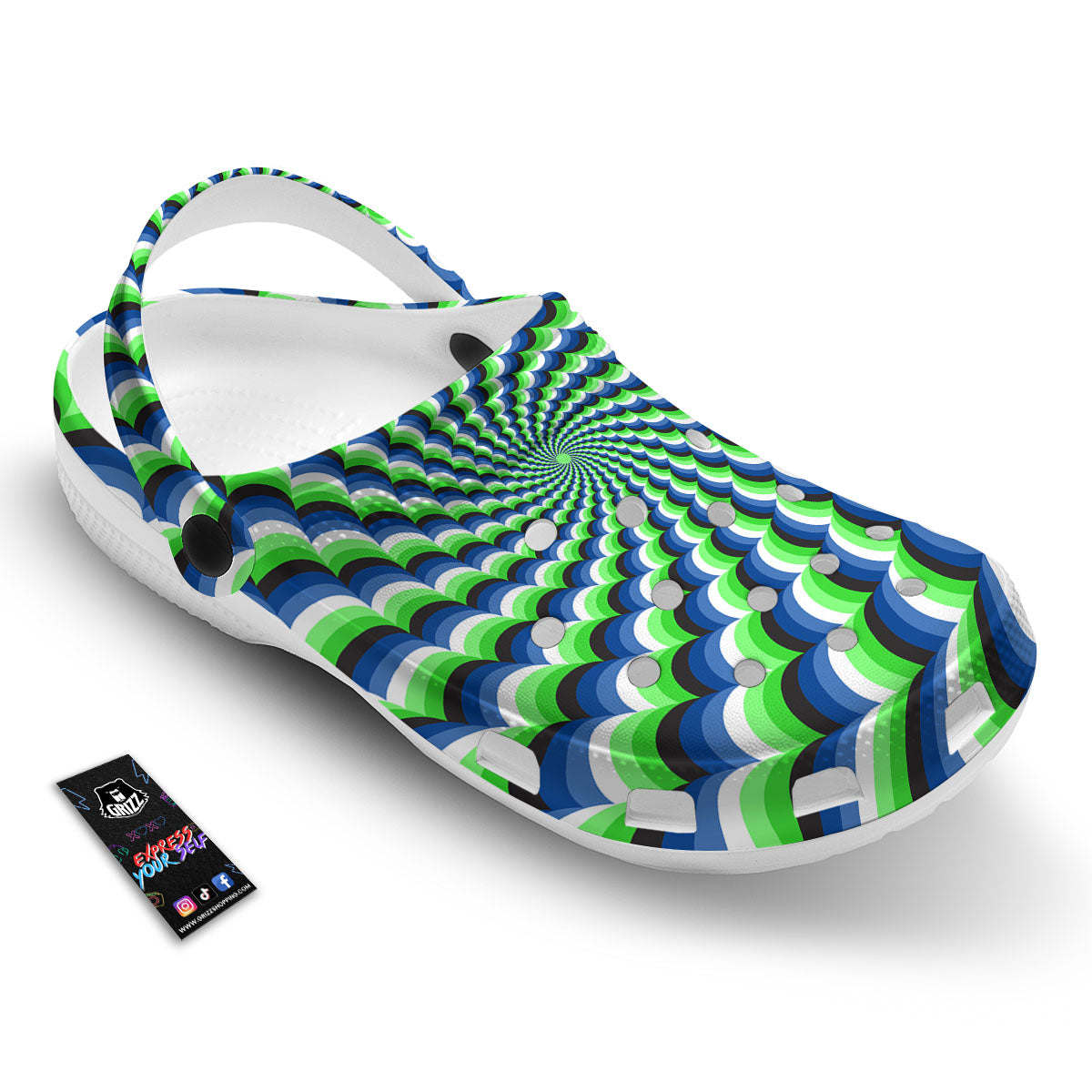 Moving Illusion Optical Green Clog-grizzshop