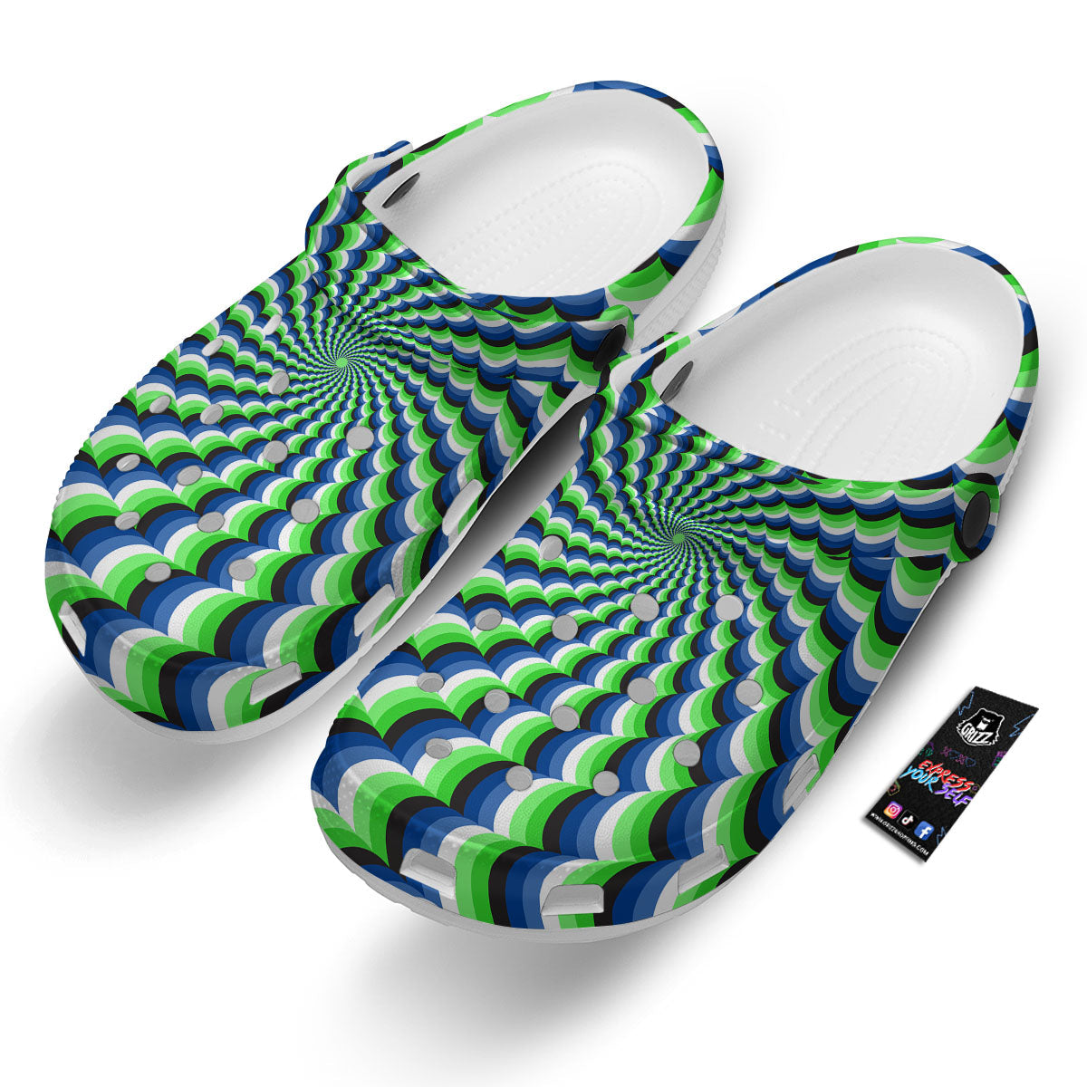 Moving Illusion Optical Green Clog-grizzshop