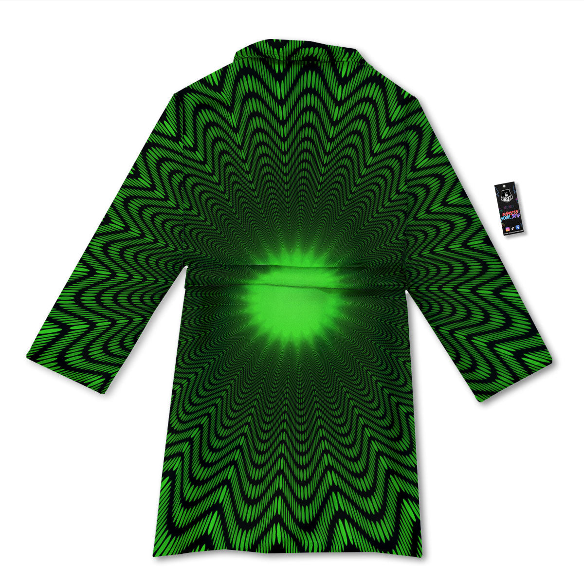 Moving Illusion Optical Green Dizzy Bathrobe-grizzshop