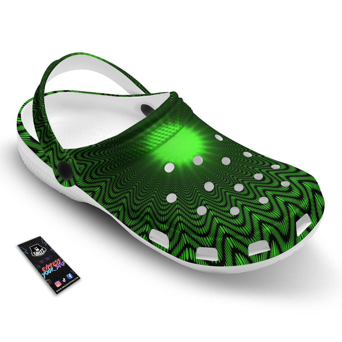 Moving Illusion Optical Green Dizzy Clog-grizzshop