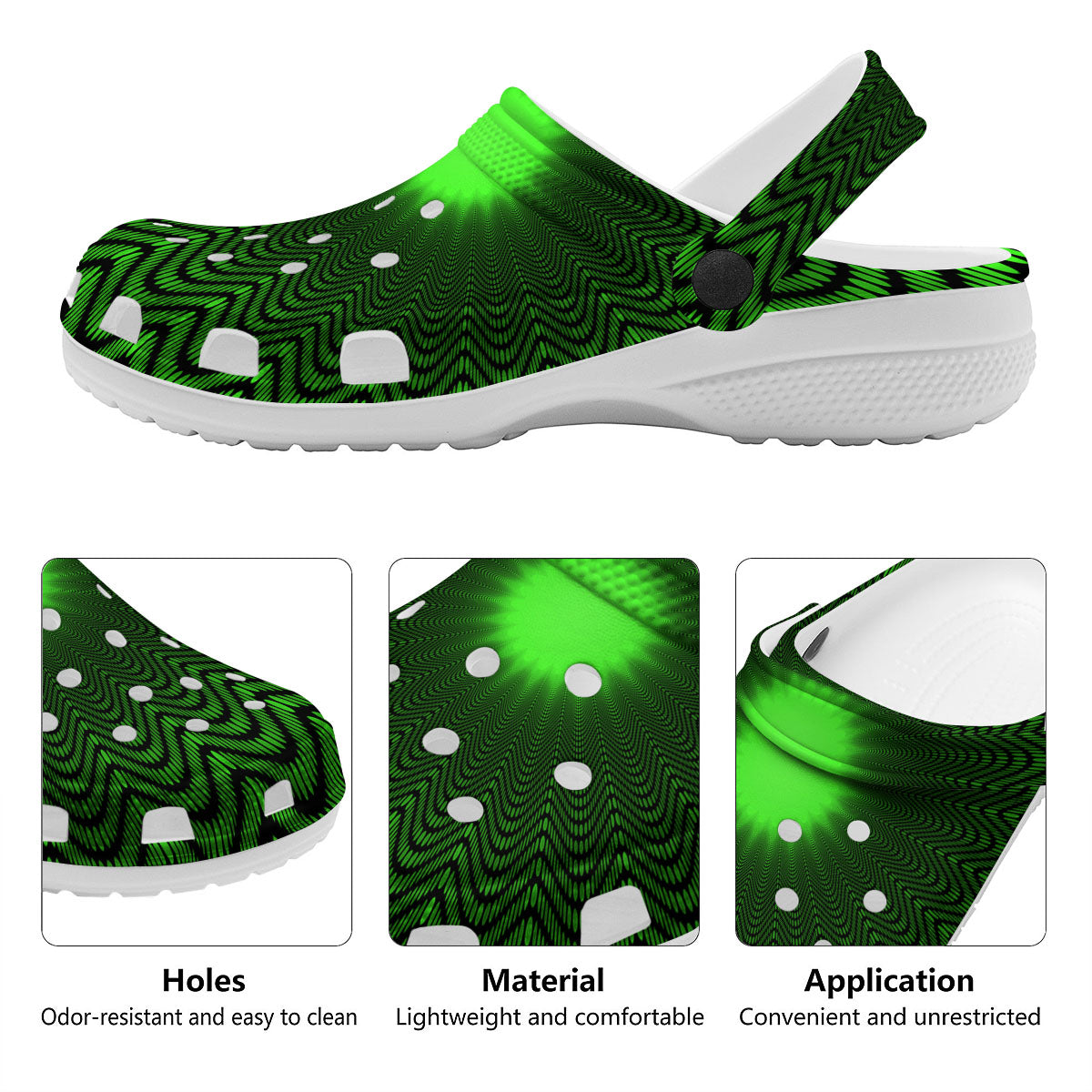 Moving Illusion Optical Green Dizzy Clog-grizzshop