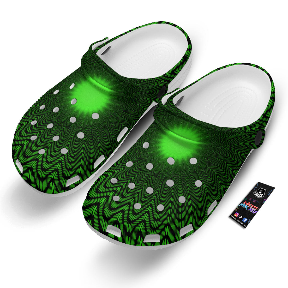 Moving Illusion Optical Green Dizzy Clog-grizzshop