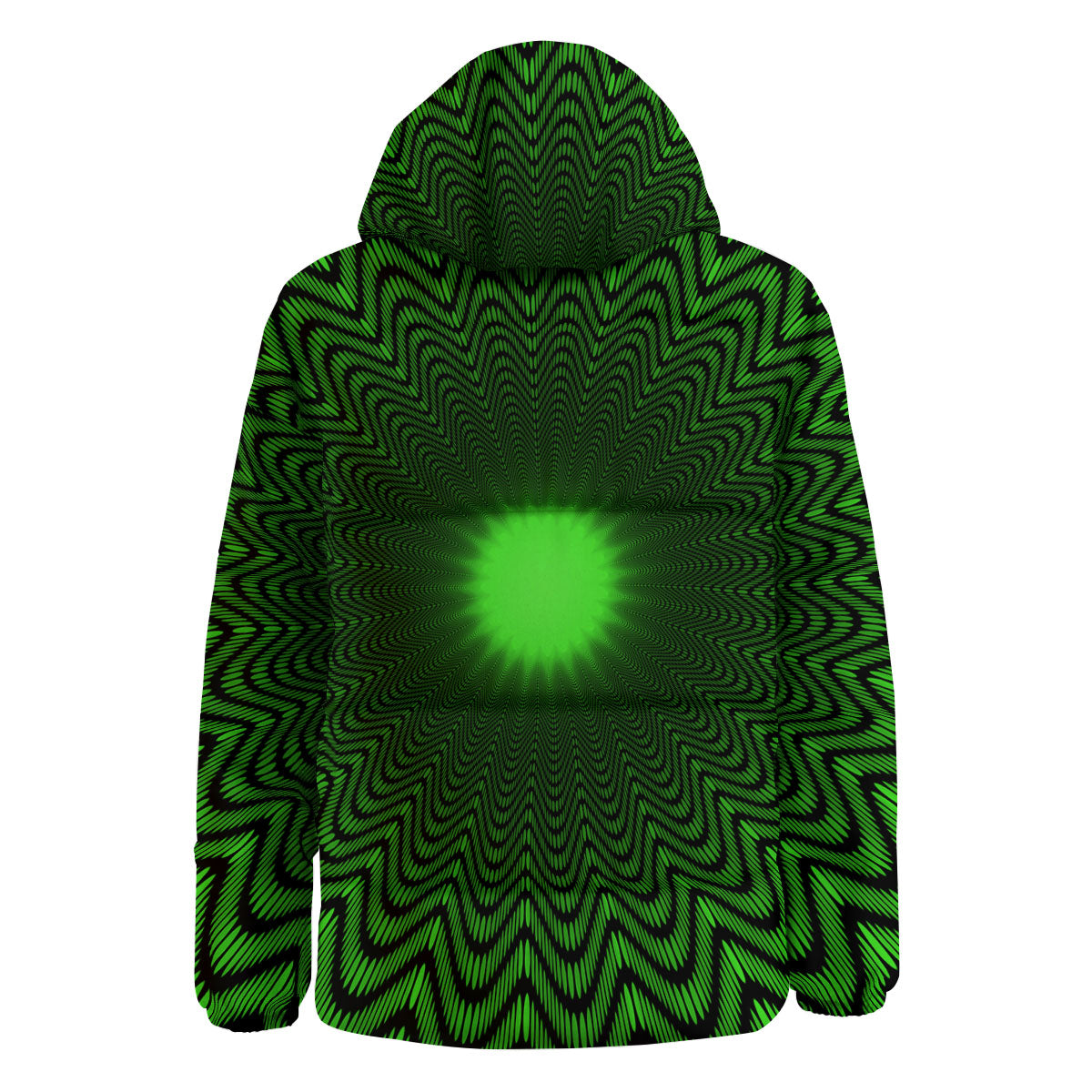 Moving Illusion Optical Green Dizzy Down Jacket-grizzshop