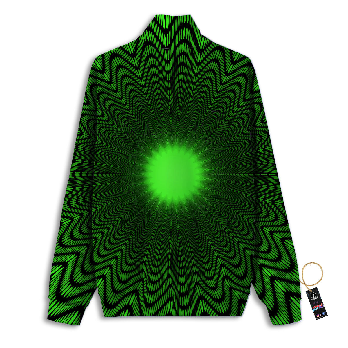 Moving Illusion Optical Green Dizzy Track Jacket-grizzshop