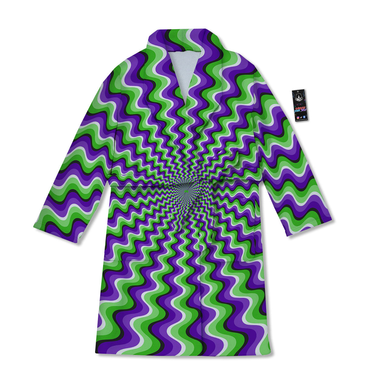 Moving Illusion Optical Green Explosion Bathrobe-grizzshop
