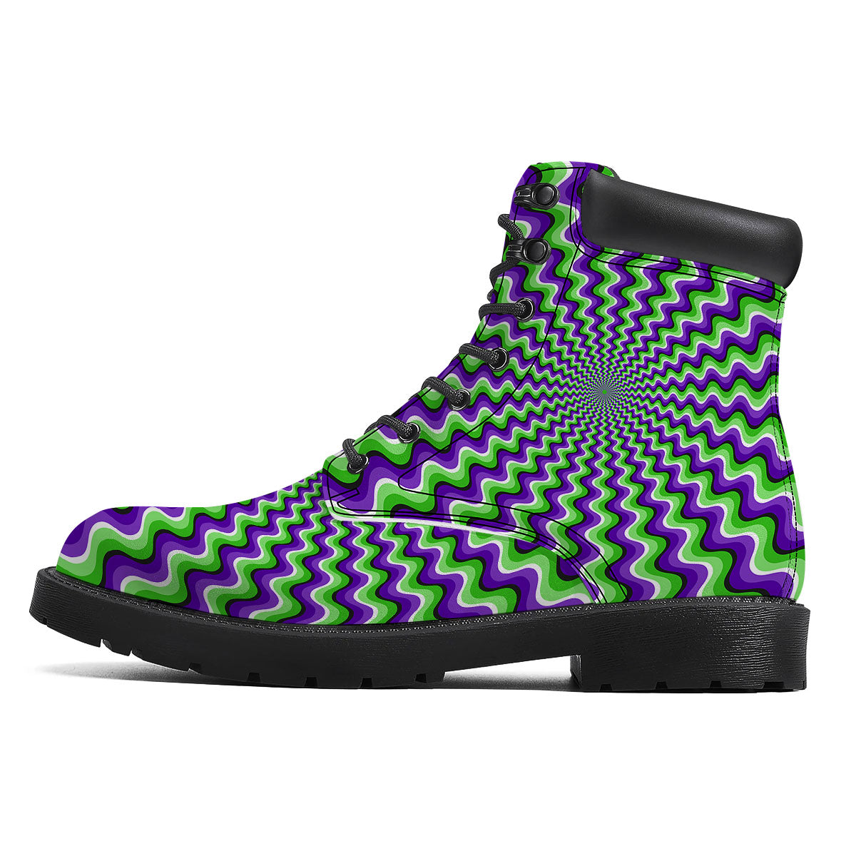Moving Illusion Optical Green Explosion Boots-grizzshop