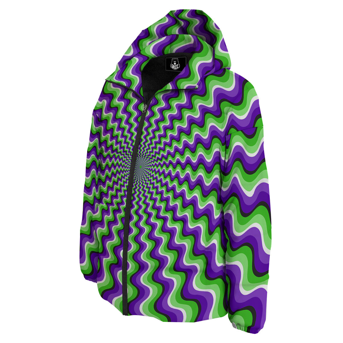 Moving Illusion Optical Green Explosion Down Jacket-grizzshop