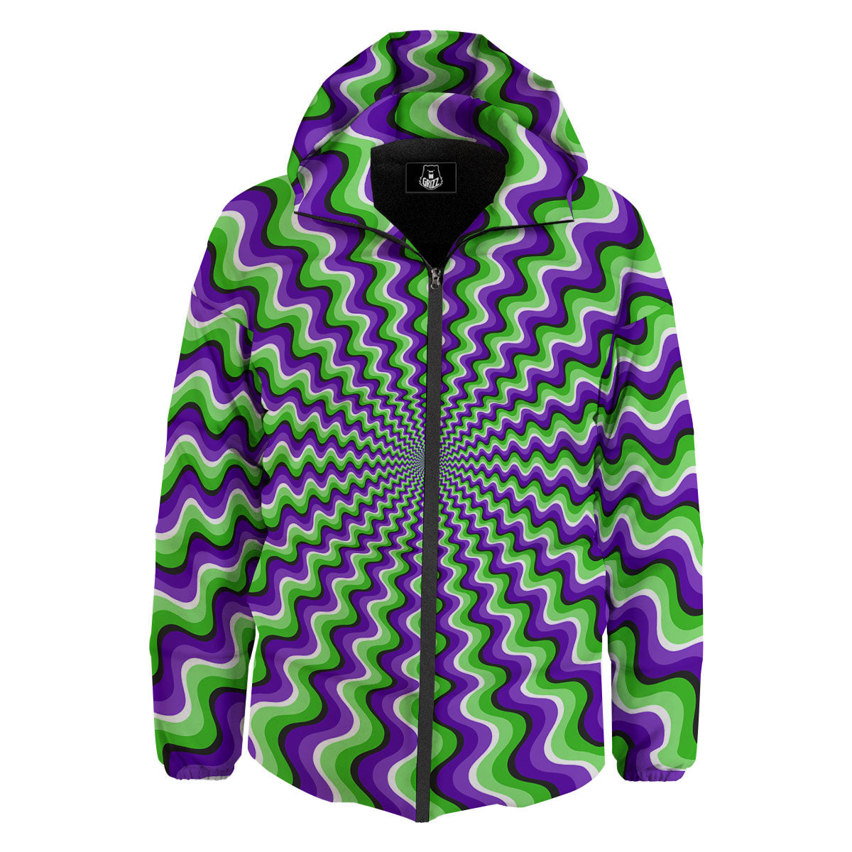 Moving Illusion Optical Green Explosion Down Jacket-grizzshop