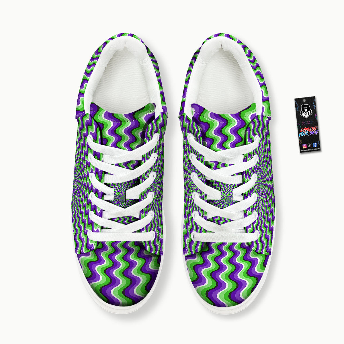 Moving Illusion Optical Green Explosion Platform Shoes-grizzshop