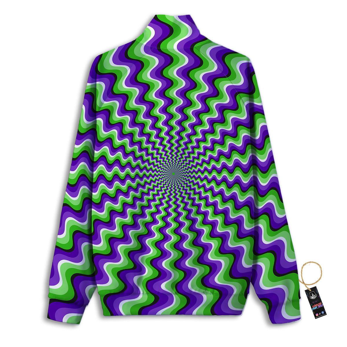 Moving Illusion Optical Green Explosion Track Jacket-grizzshop