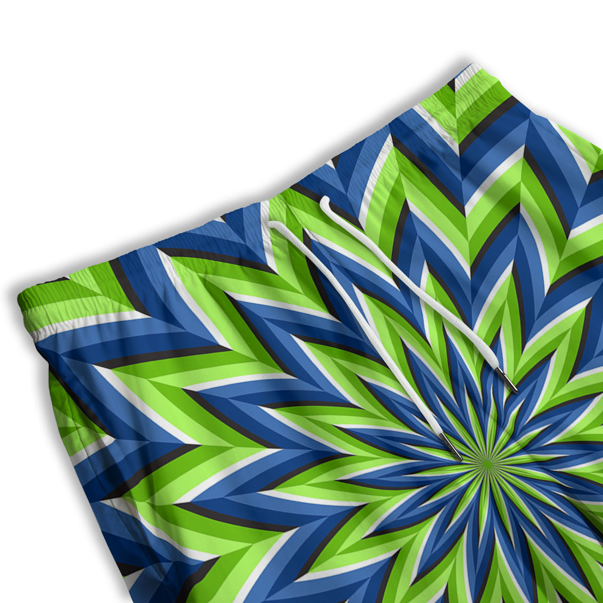 Moving Illusion Optical Green Flower Men's Athletic Shorts-grizzshop