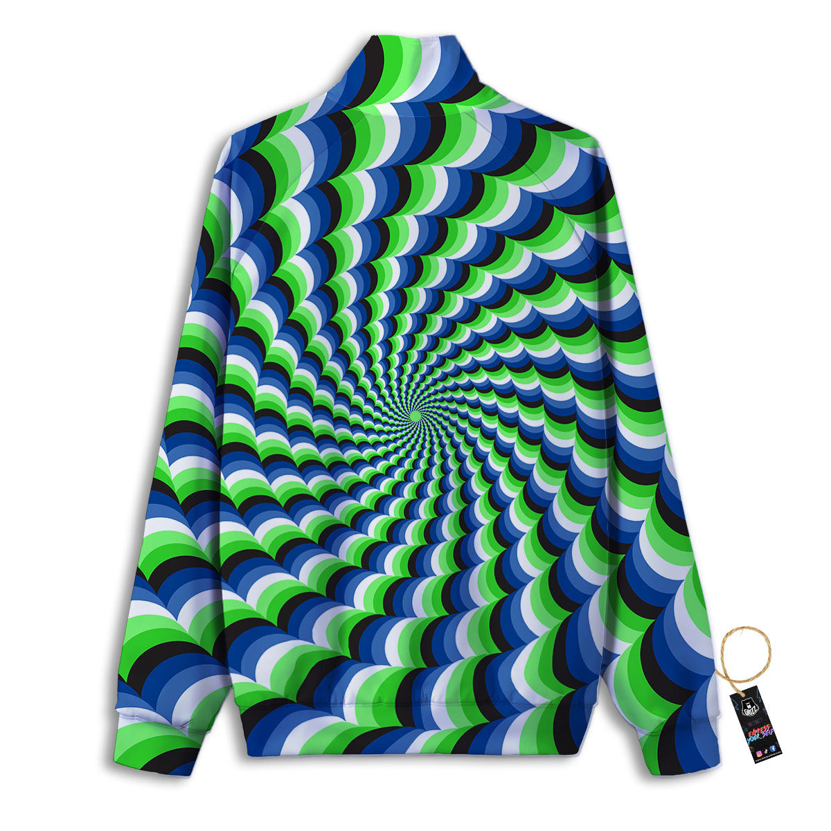 Moving Illusion Optical Green Track Jacket-grizzshop