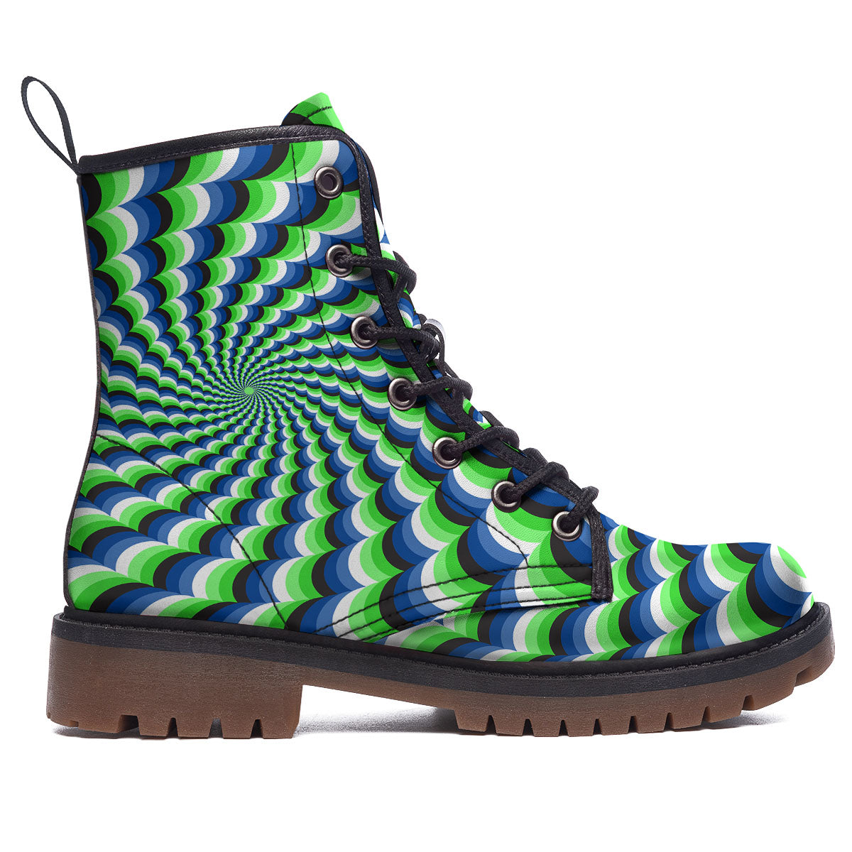 Moving Illusion Optical Green Work Boots-grizzshop