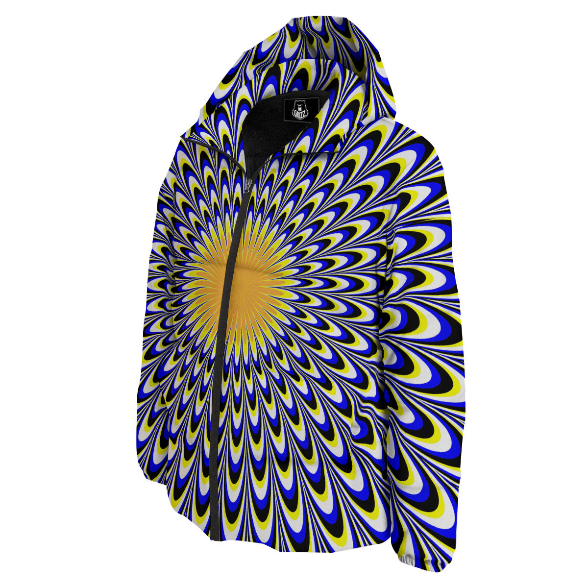 Moving Optical Blue Splashing Illusion Down Jacket-grizzshop