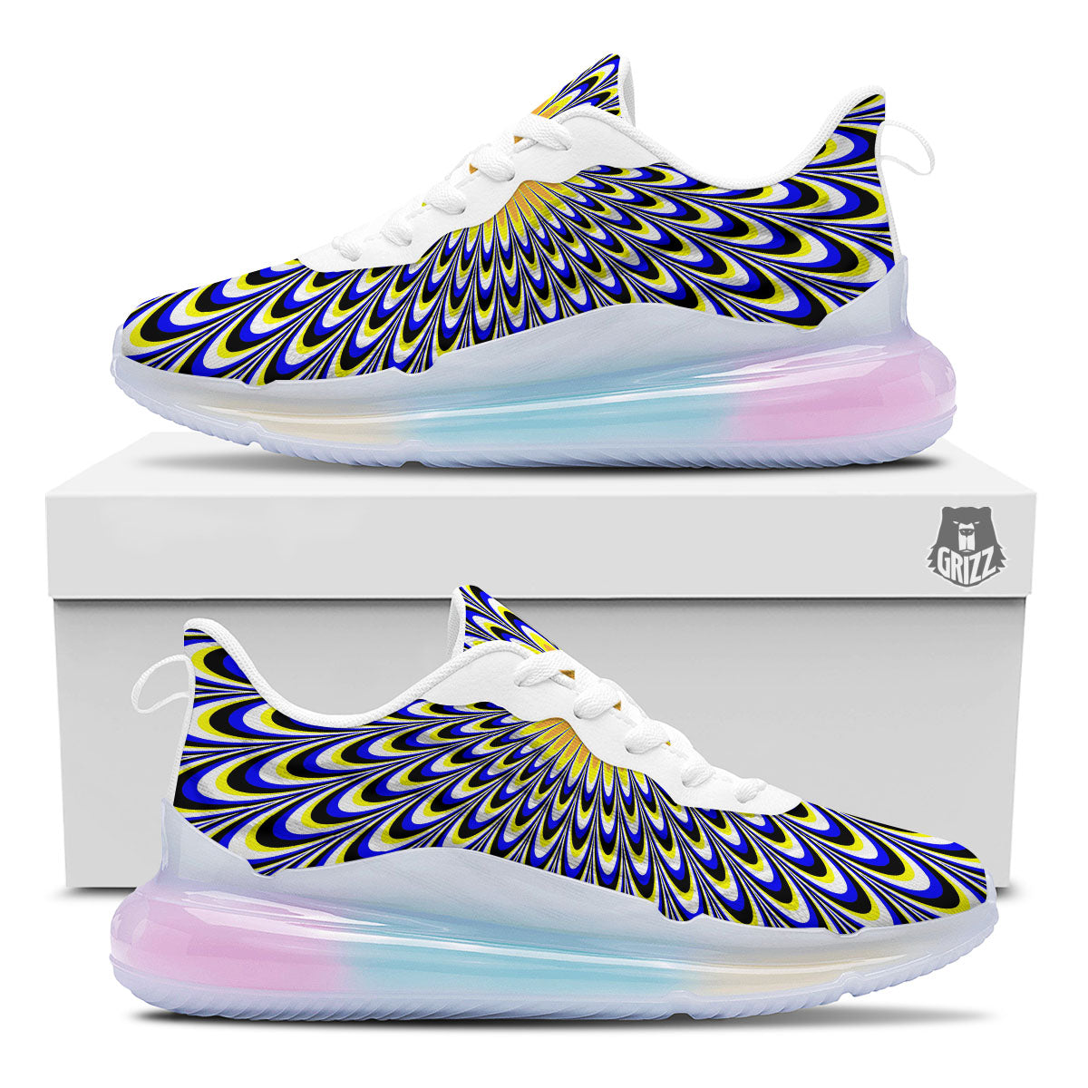 Moving Optical Blue Splashing Illusion Running Sneakers-grizzshop