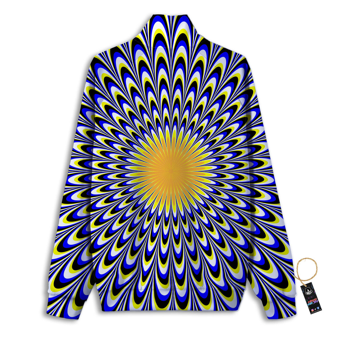 Moving Optical Blue Splashing Illusion Track Jacket-grizzshop
