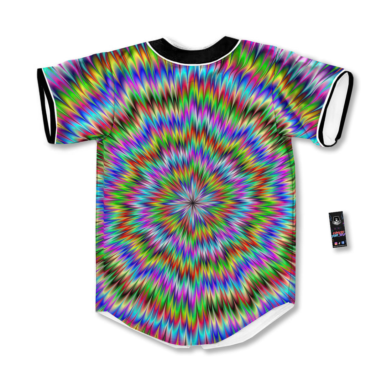 Moving Optical Illusion Abstract Dizzy Baseball Jersey-grizzshop