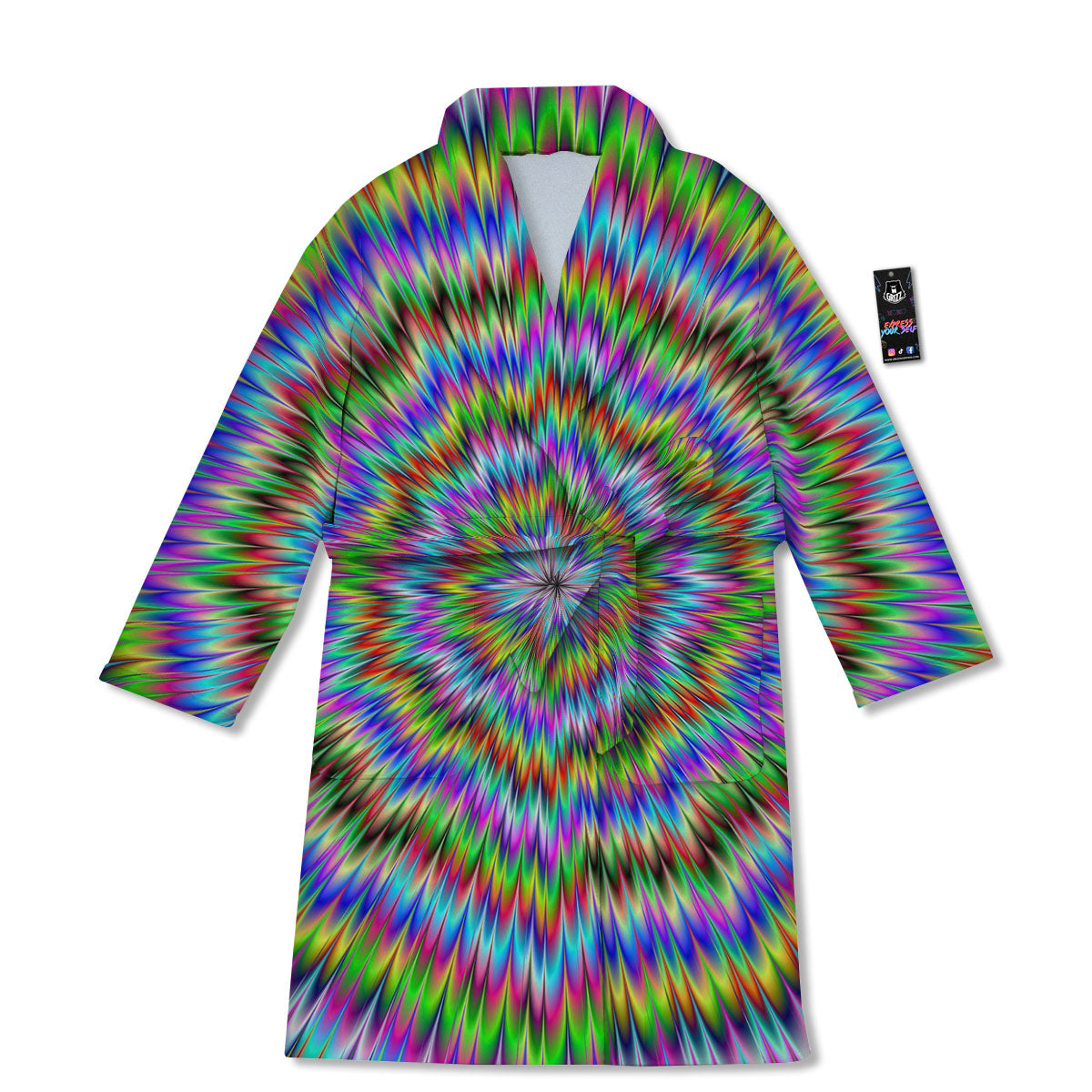 Moving Optical Illusion Abstract Dizzy Bathrobe-grizzshop