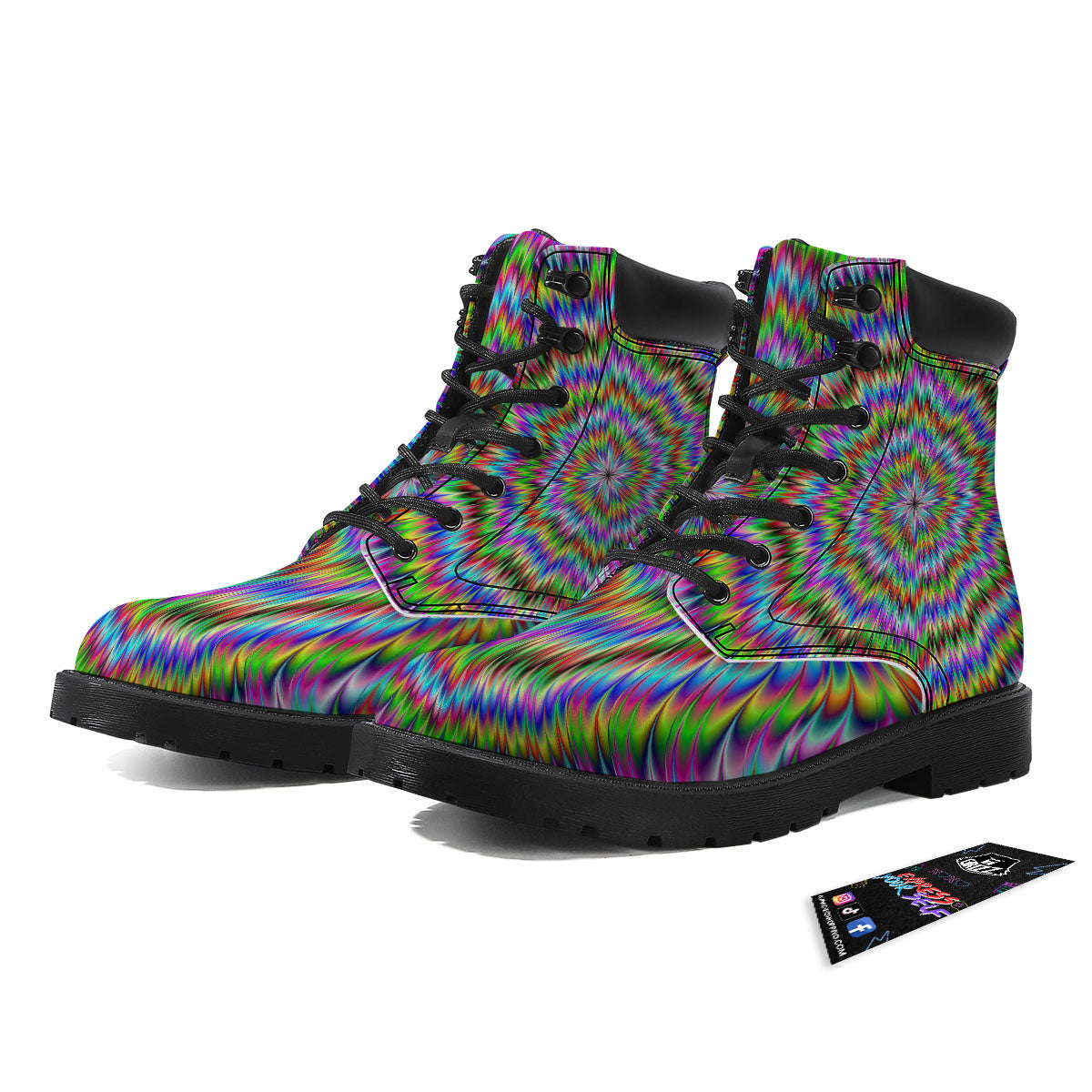 Moving Optical Illusion Abstract Dizzy Boots-grizzshop