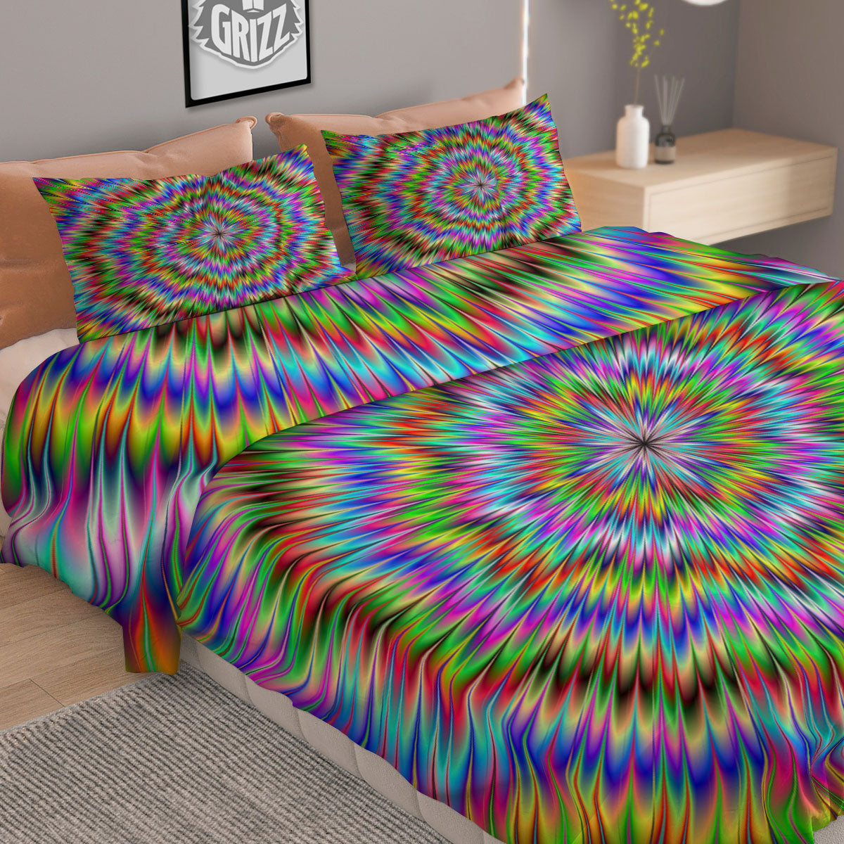 Moving Optical Illusion Abstract Dizzy Duvet Cover Bedding Set