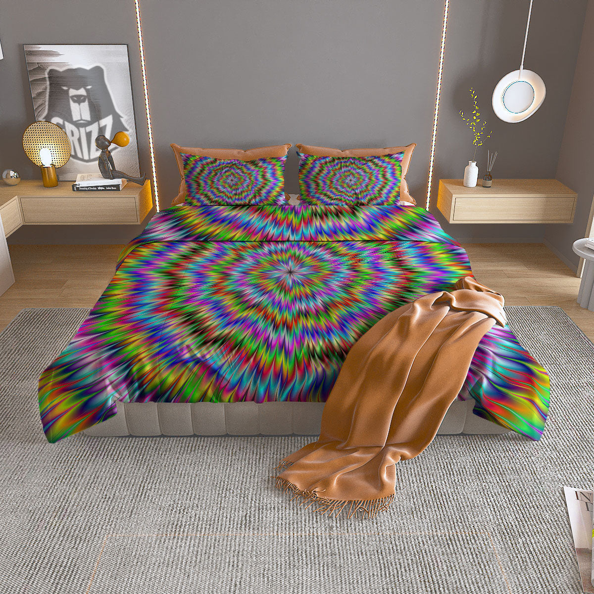 Moving Optical Illusion Abstract Dizzy Duvet Cover Bedding Set