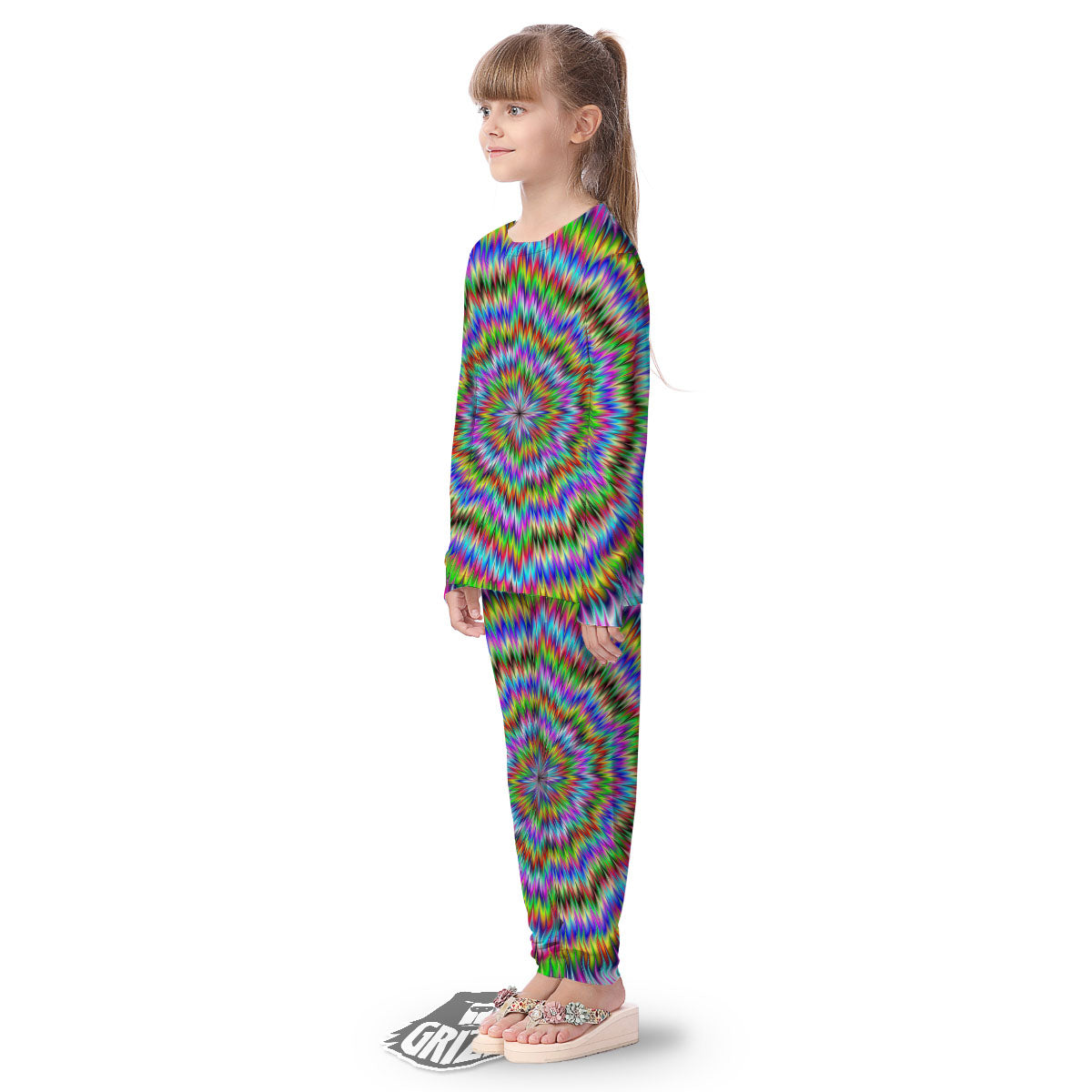 Moving Optical Illusion Abstract Dizzy Kid's Pajamas-grizzshop