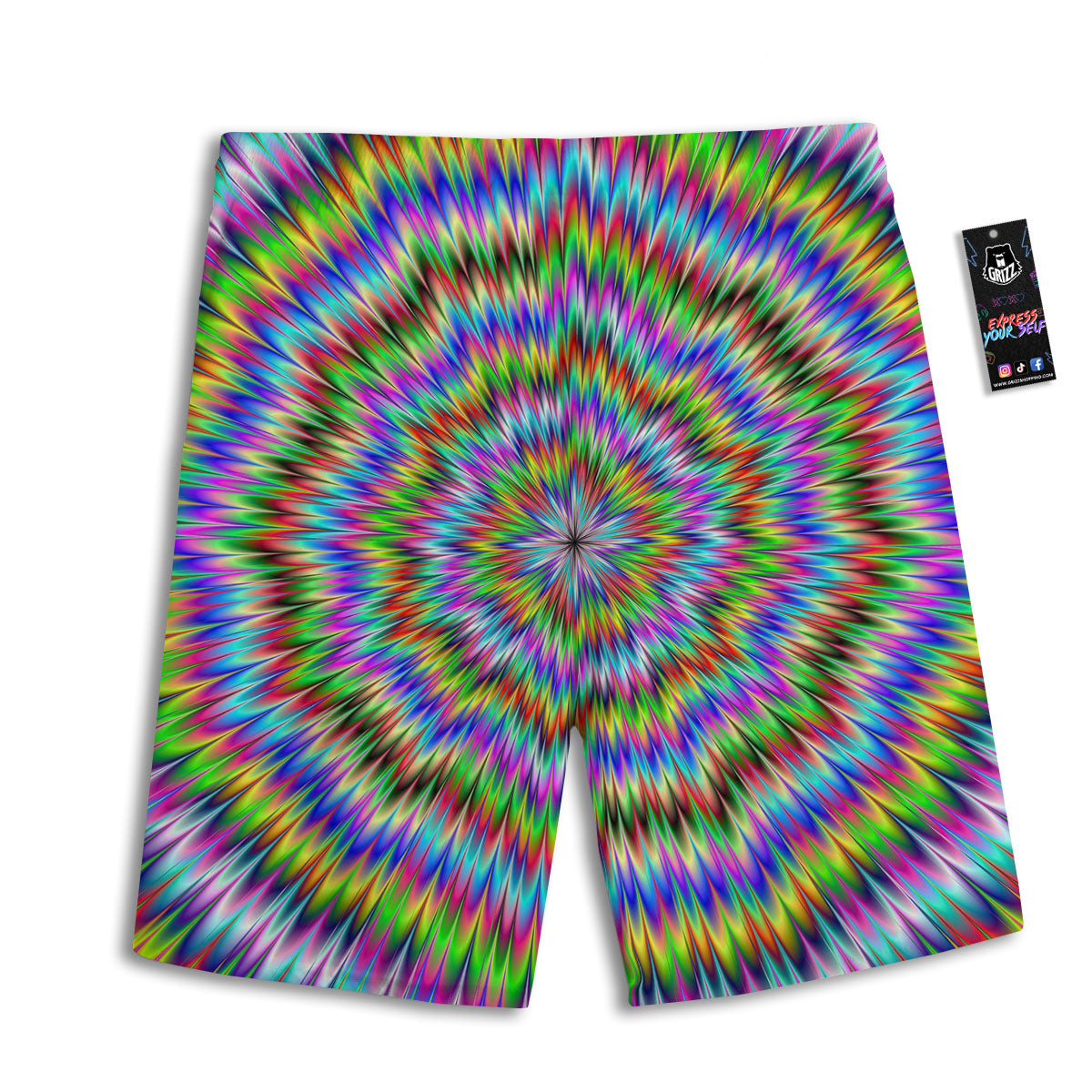 Moving Optical Illusion Abstract Dizzy Men's Athletic Shorts