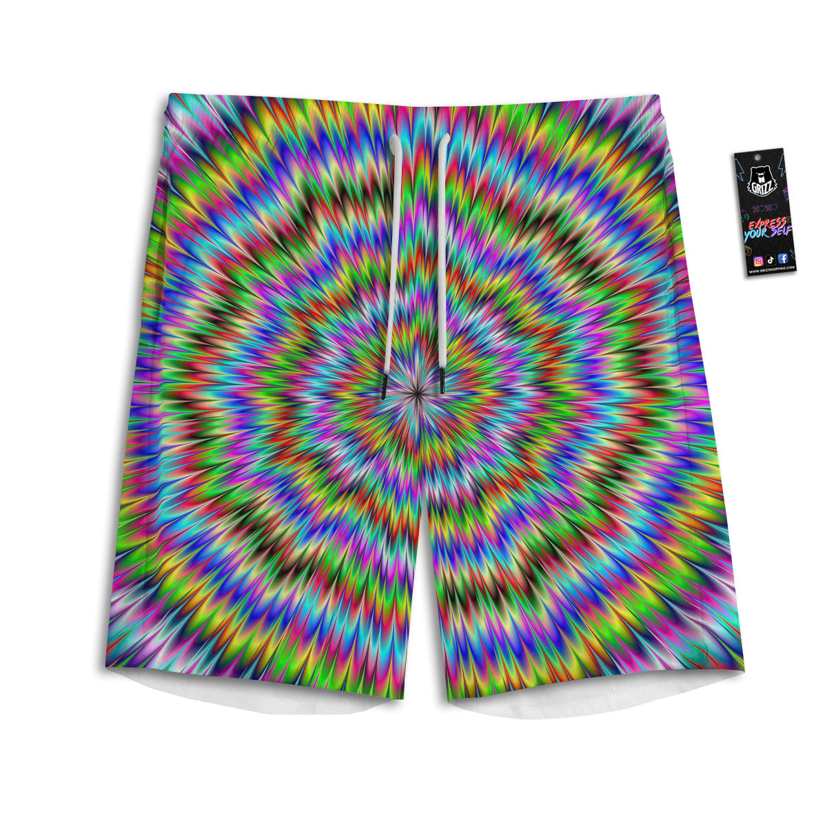 Moving Optical Illusion Abstract Dizzy Men's Athletic Shorts