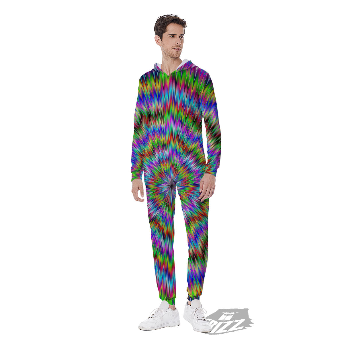 Moving Optical Illusion Abstract Dizzy Men's Jumpsuit-grizzshop