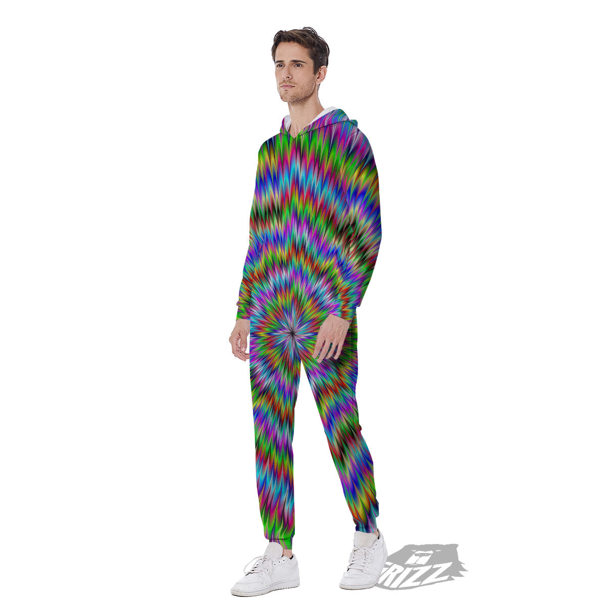 Moving Optical Illusion Abstract Dizzy Men's Jumpsuit-grizzshop